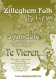 Affiche Te Vieren Zilleghem Folk Intiem van 5 juni  2010