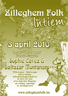 Affiche Cavez Montanaro Zilleghem Folk Intiem van 2 april 2010