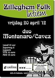 Affiche Cavez Montanaro Zilleghem Folk Intiem van 19 april 2012